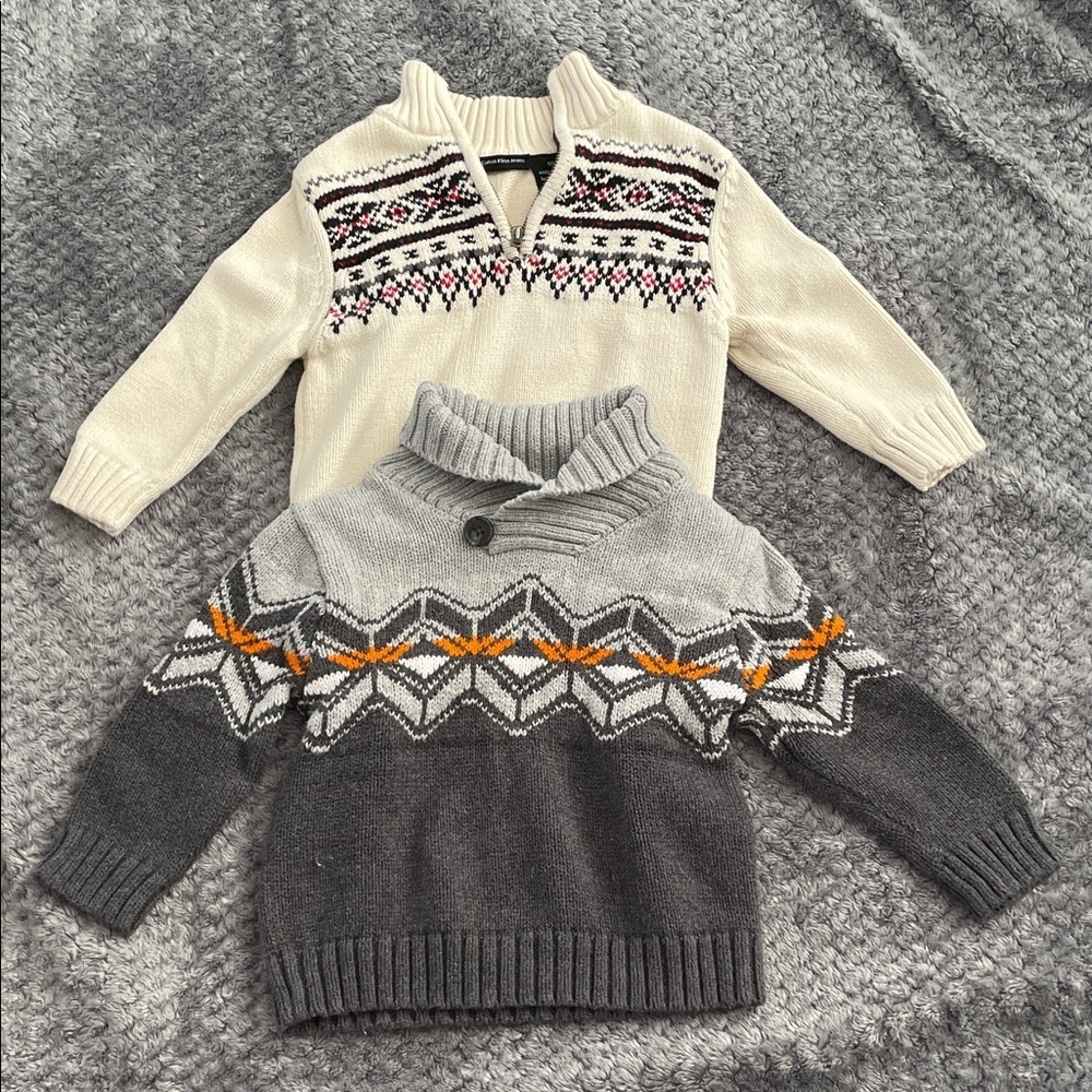Calvin Klein Jeans Cream and Gray Kids Sweaters bundle